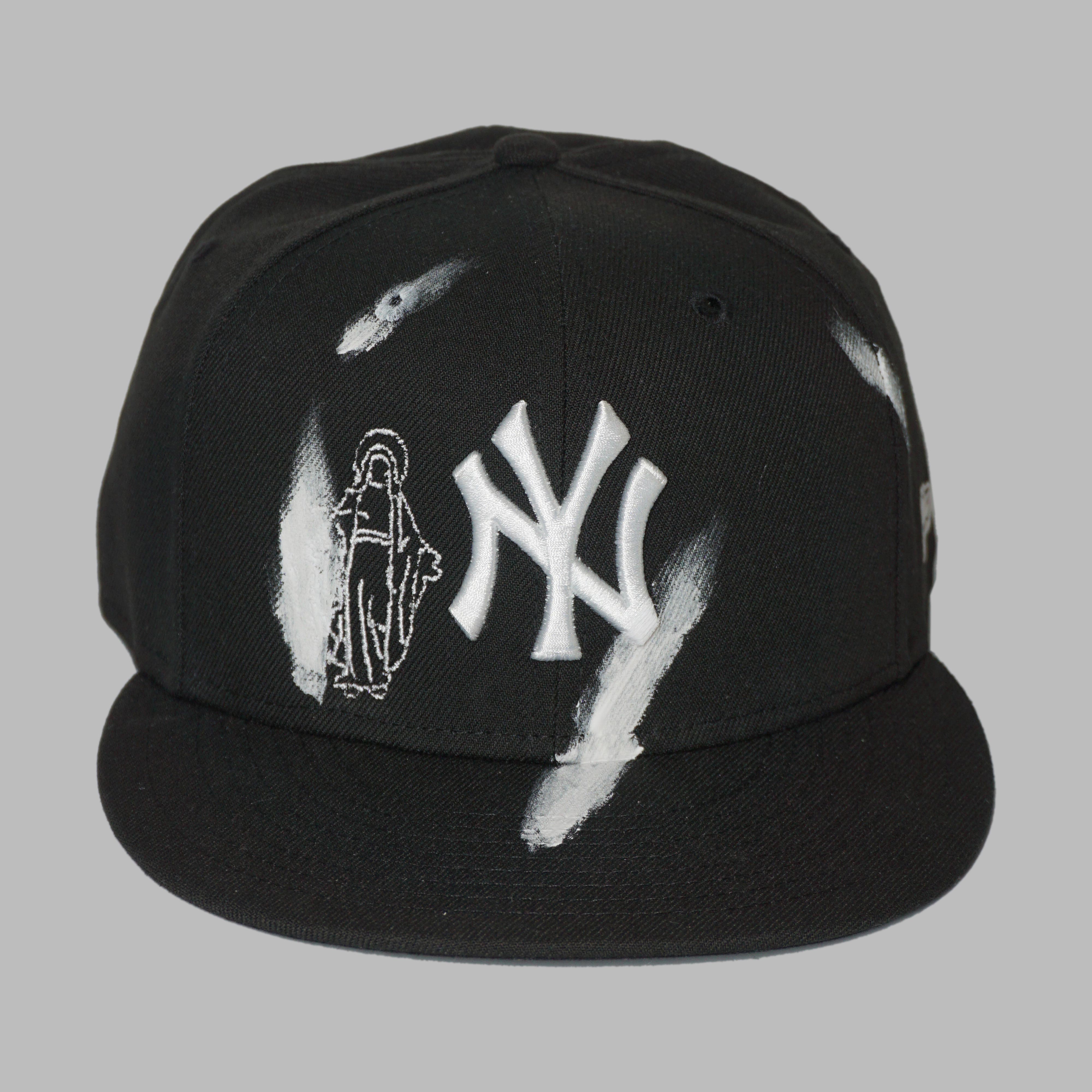 PAINTED BLACK HOLY FITTED (size 7 3/4)
